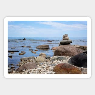 Rock Cairn, Lake Huron, Presque Isle, Michigan Sticker